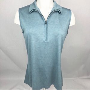 ST JOHN Women Sleeveless Blouse Half Zip size M